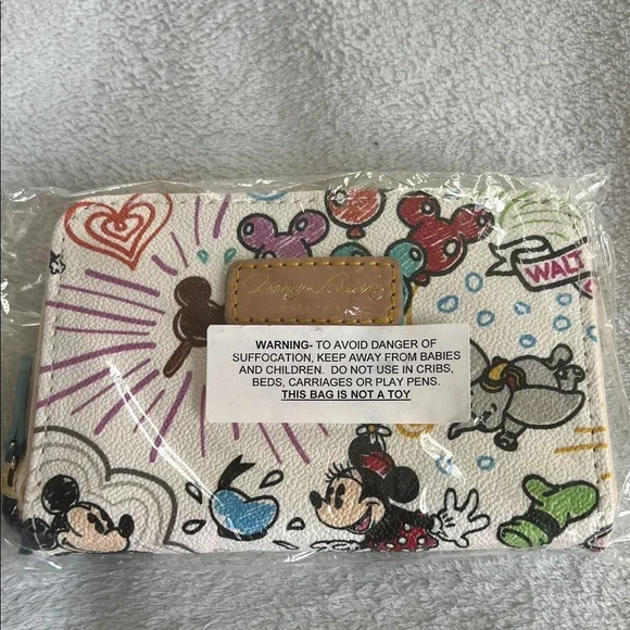 Disney Dooney & Bourke Sketch Character Print Wallet - Picture 1 of 5